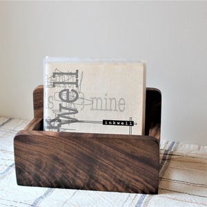 Hardwood Record Box: Solid Wood Vinyl Storage - Walnut, Cherry, Oak, Maple