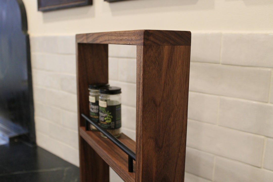 Floating Supplement Rack Hardwood Spice - Supplement Rack - Etsy