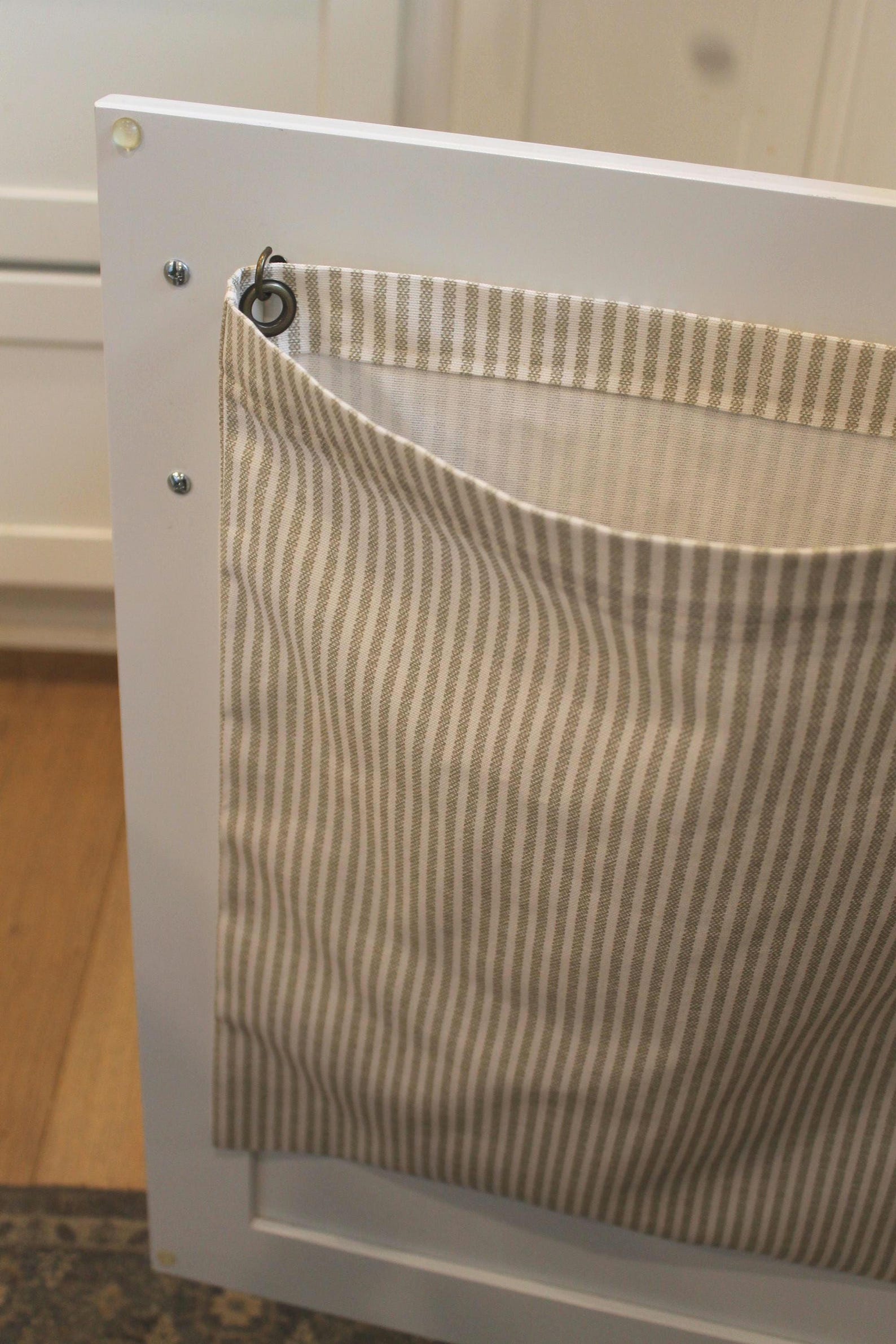 Handmade Bag for Kitchen Cloths - Linen - Woven Cotton - Greige Stripe Cotton