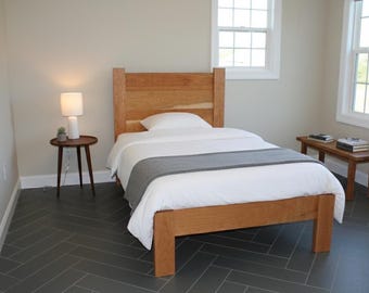 Hardwood Bed Frame - Non-Toxic - Walnut - Cherry - Maple - White Oak - Red Oak - Sapele - Ash