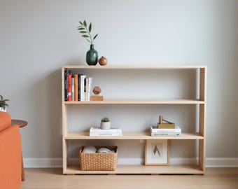 Handcrafted Hardwood Bookcase: Non-Toxic Finish, Custom Sizes
