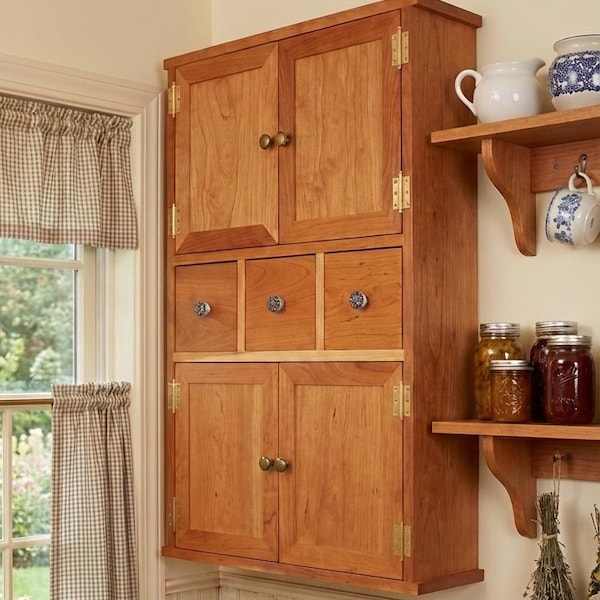 Solid Hardwood Wall Cabinet - Kitchen - Bathroom - Decorative