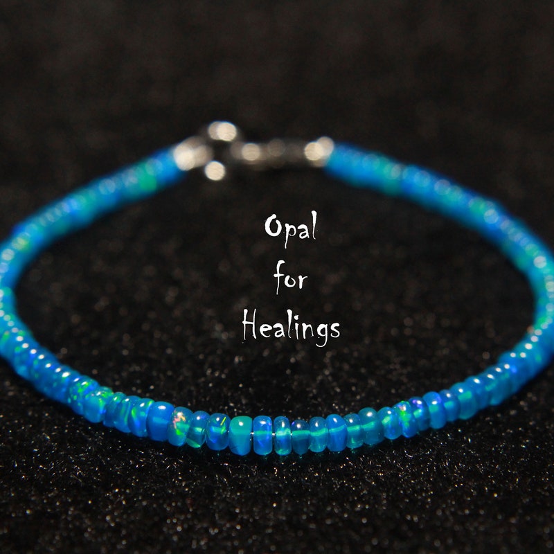 3 Blue Opals Single Strand Bracelet main image 1