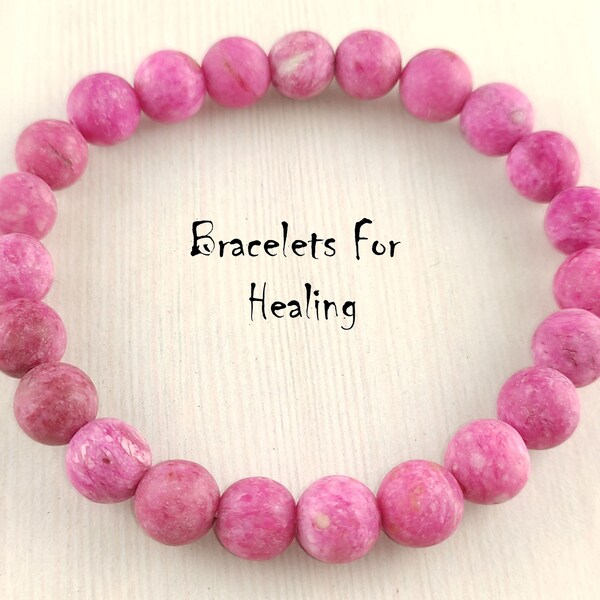 Matte Pink Agate Bracelet, Bracelets for Healing, Bracelet for Gift, Men And Women Bracelet, Healing Crystal Bracelet, Friendship Bracelet