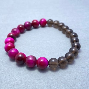 Smoky Quartz & Tiger Eye Beaded Bracelet: Grounding Protection