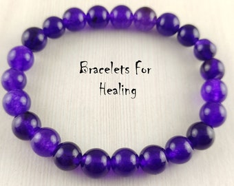 Amethyst Jade Bracelet, Bracelets for Healing, Bracelet for Gift, Men And Women Bracelet, Healing Crystal, 8mm Beads, Beaded Bracelet