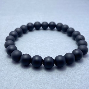 Frosted Black Onyx Bracelet, Beaded Jewelry for Her, Gift Idea, Stylish & Unique Women&#39;s Accessory, Versatile And Comfortable Wear