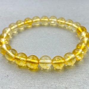Citrin Armband: 8 mm Perlen Heilstein Freundschafts Armband