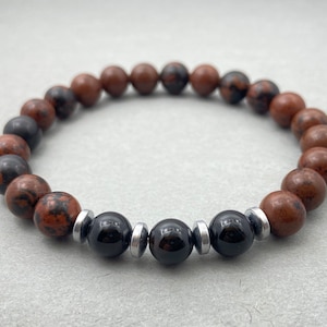Mahogany Obsidian & Onyx Bracelet | Elegant Beaded Bracelet for Protection And Style