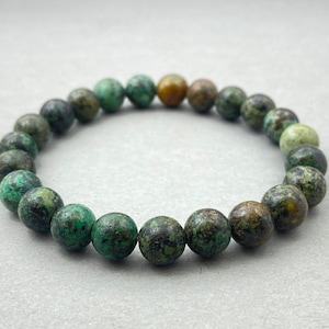 African Turquoise Bracelet, Beaded Bracelet, Gift for Her, Gemstone Bracelet, Healing Bracelet, Friendship Bracelet, 8mm Beads, Crystals