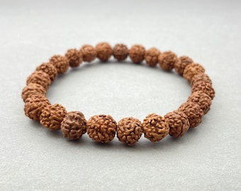 Rudraksha Bracelet, Beaded Bracelet, Gift for Her, Gemstone Bracelet, Healing Bracelet, 8mm Beads, Friendship Bracelet, Crystal Bracelet