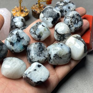 Rainbow Moonstone Tumbled Crystals, Polished Healing Stones