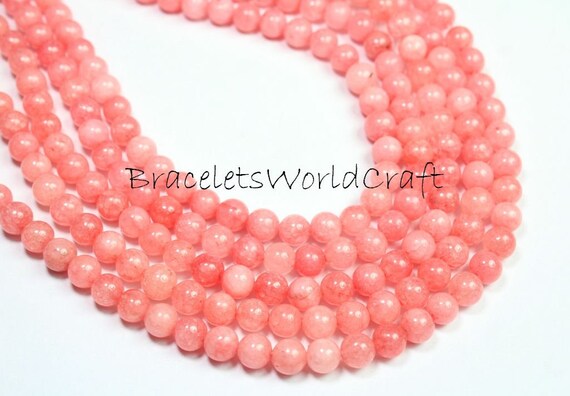 Light Coral Jade Round Beads 8mm Beads Healing Crystal - Etsy