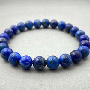 Lapis Lazuli Bracelet, Beaded Bracelet, Gift for Her, Gemstone Bracelet, Healing Bracelet, Friendship Bracelet, 8mm Beads, Crystal Bracelet