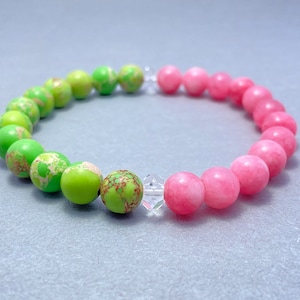 Sea Sediment Jade Bracelet: 8mm Beaded Crystal Quartz