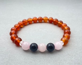 Collana LE PIETRE .047 perle quarzo avorio bakelite e ciondolo rame e