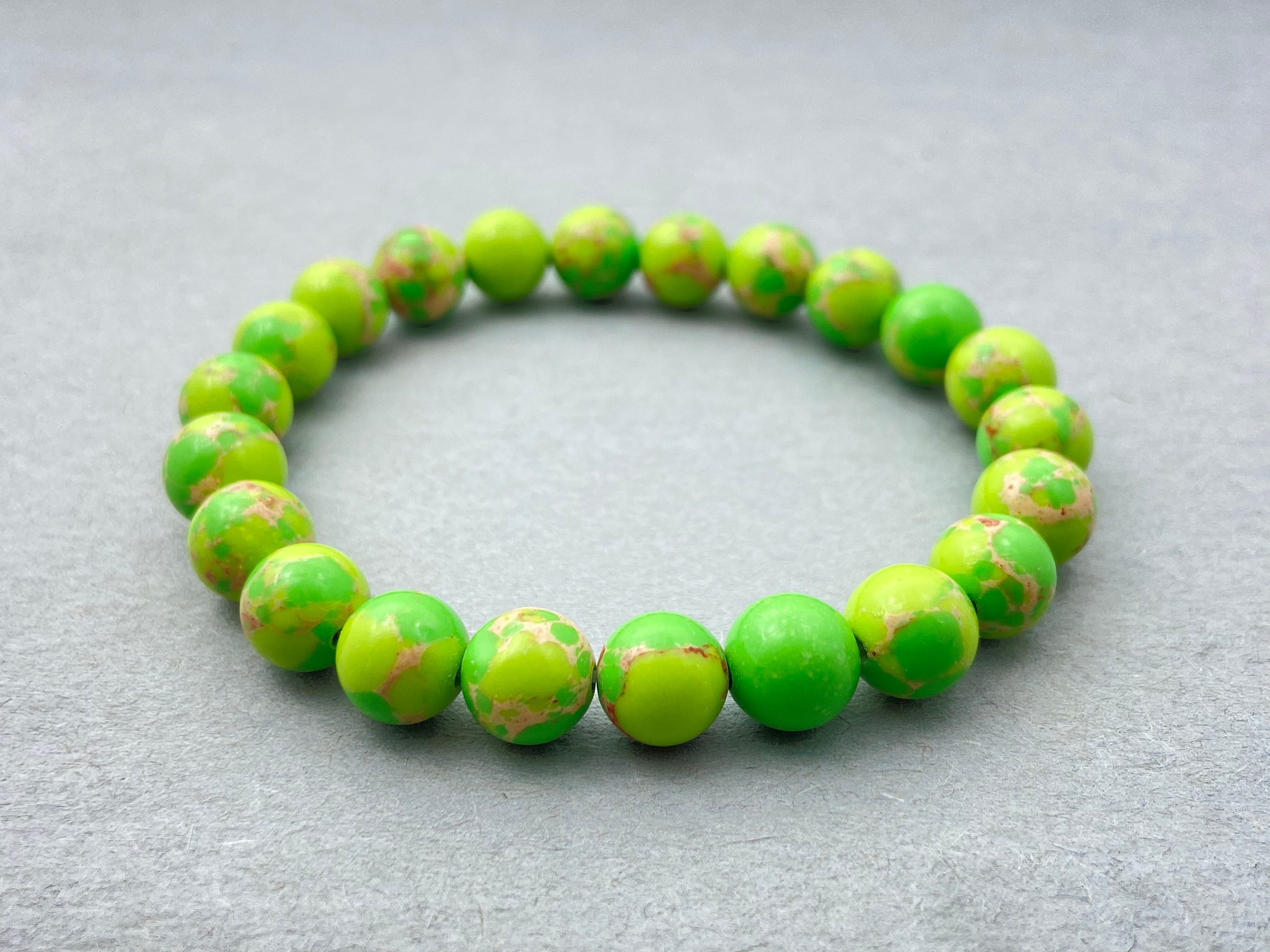 フリルビーズブレスレット ライムグリーン ハンドメイド Lime green bracelet - Etsy 日本