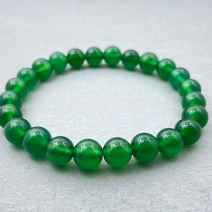 Green Onyx Beaded Bracelet: Natural Stone Healing Crystals