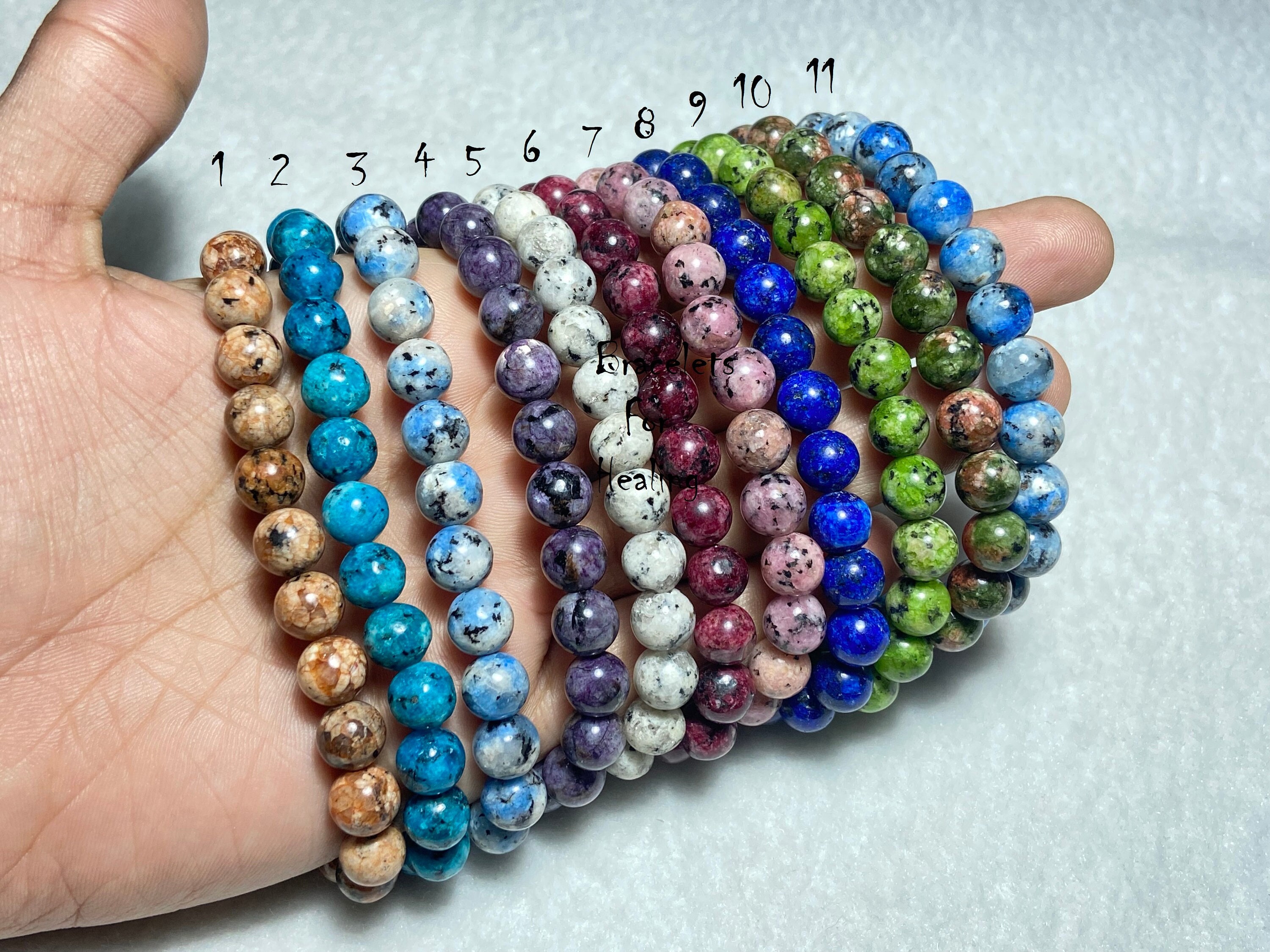 Bracciale Giada Lemon, Elastico, Sfere 14mm - Bracciali Elastici A - Foto 5