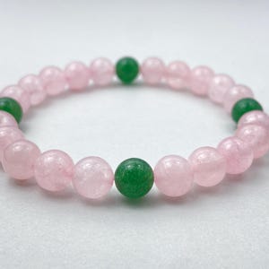 Rose Quartz & Strawberry Quartz Bracelet, Beaded Gemstone Jewelry, Healing Bracelets for Love And Positive Energy