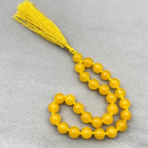 Gelbe Jade Pocket Mala: AAA Meditationsperlen, spirituelles Geschenk