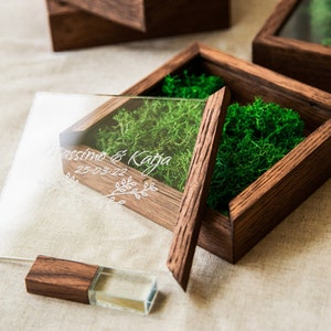 caja USB de madera grabado usb 3.0 stick cristal boda USB 3.0 4-128gb