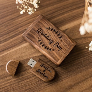 Personalized Wooden Wood USB 3.0 Flash Drive Stick 3.0 With Box Wedding Anniversary Christening Birthday Gift
