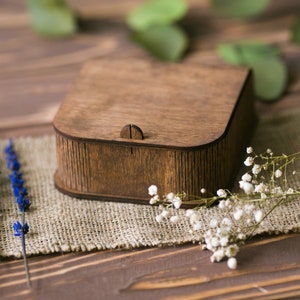 Box for flash drive | Wooden Wedding Box for USB | Wood box for rings | Wedding photography packaging | Custom wooden usb box image 5