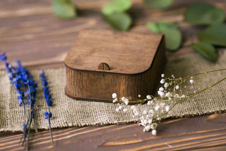 Box for flash drive | Wooden Wedding Box for USB | Wood box for rings | Wedding photography packaging | Custom wooden usb box image 5