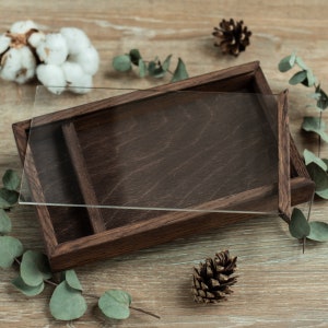 Wooden photo 4x6(10x15cm) box with transparent cover for prints | box for photos and usb