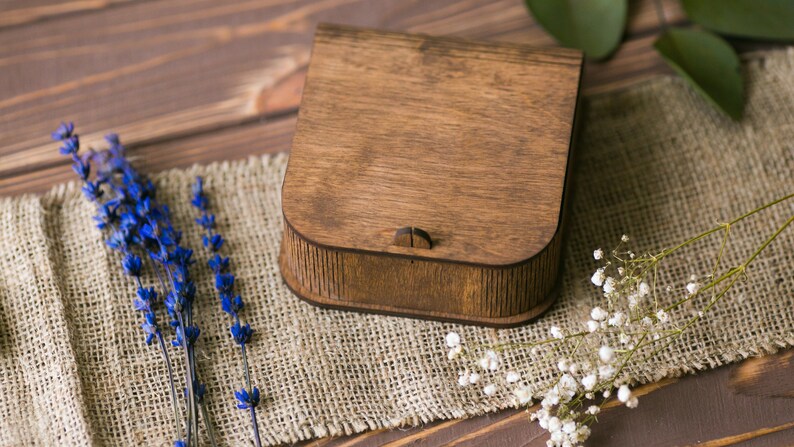 Box for flash drive | Wooden Wedding Box for USB | Wood box for rings | Wedding photography packaging | Custom wooden usb box image 4