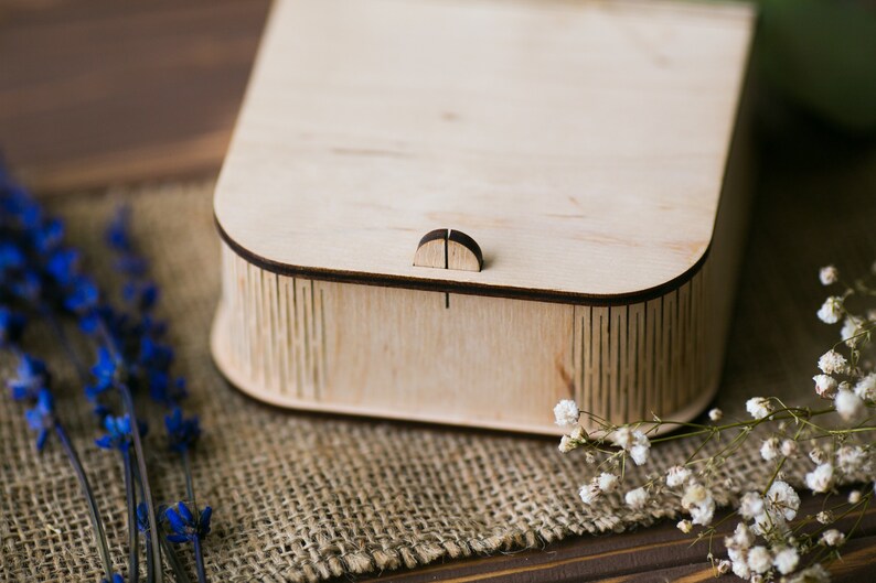 Box for flash drive | Wooden Wedding Box for USB | Wood box for rings | Wedding photography packaging | Custom wooden usb box image 2