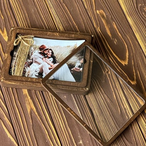 Fotobox aus Holz 10 x 15 cm mit transparenter Abdeckung für Abzüge Box für Fotos Bild 6