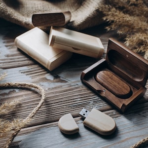 USB Flash Drive, Custom USB Box, Personalized Wooden USB, Wedding Photo usb, Wood usb drive, Maple, Walnut usb box