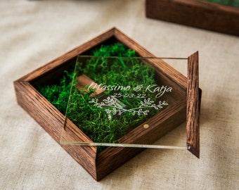 wood USB box engraved usb stick glass wedding USB