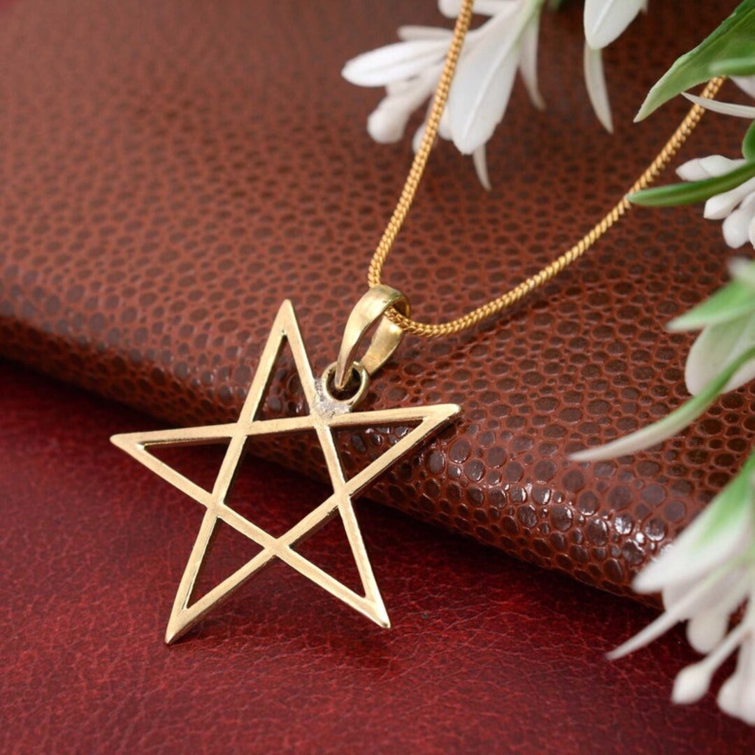 Gold pentacle necklace Clearance