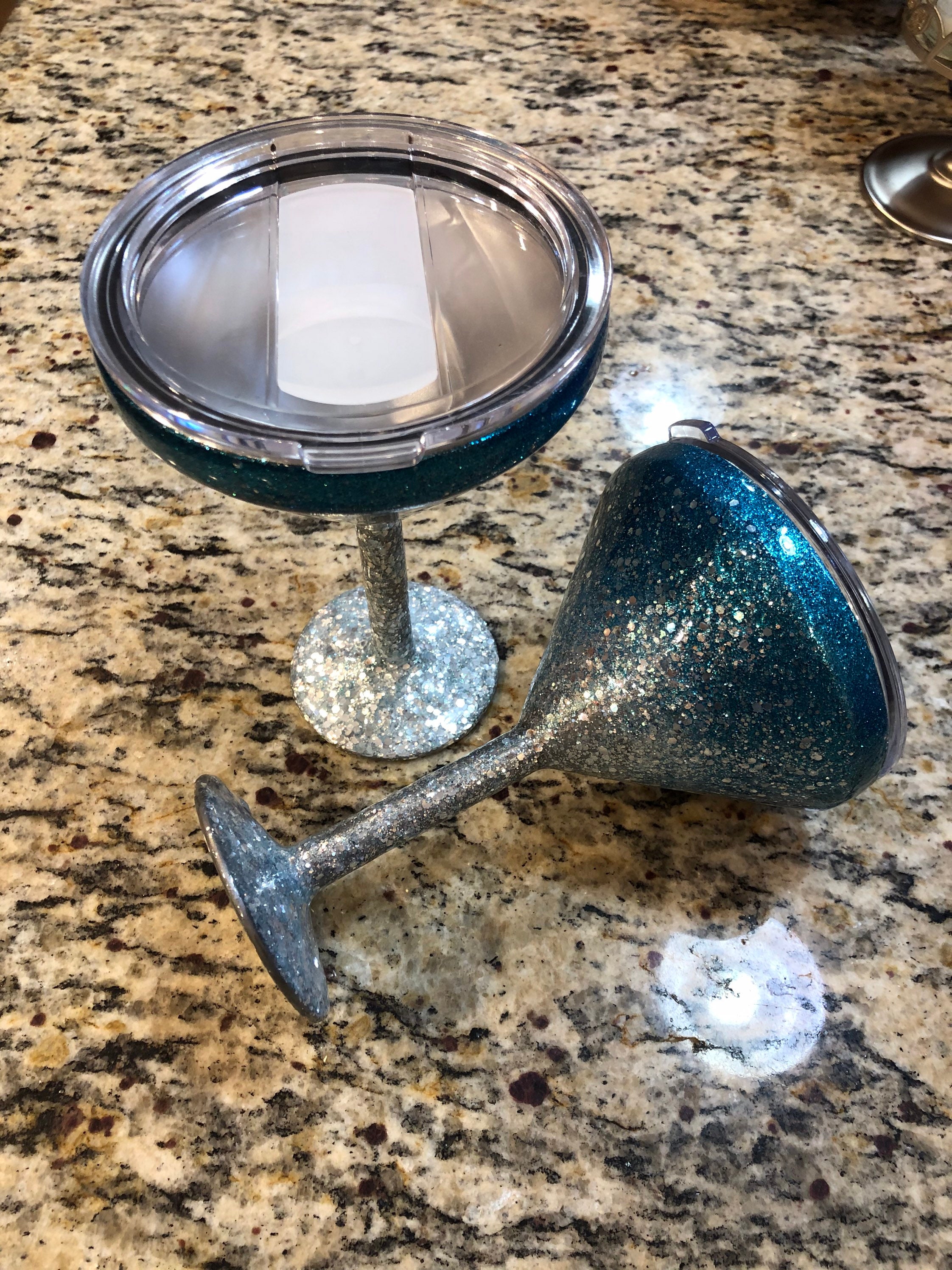 1 Martini Stainless Steel Glasses With Lid Etsy