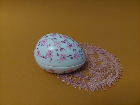 ヴィンテージ ベリフ磁器製卵型小物入れ：花柄陶器装飾 - Etsy 日本