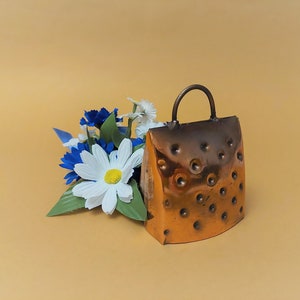 Vintage Cooper Metal Cow Bell; Rustic Metal Bell; Handmade Farm Bell; Sheep Bell; Swedish Folk Art; Primitive Decor