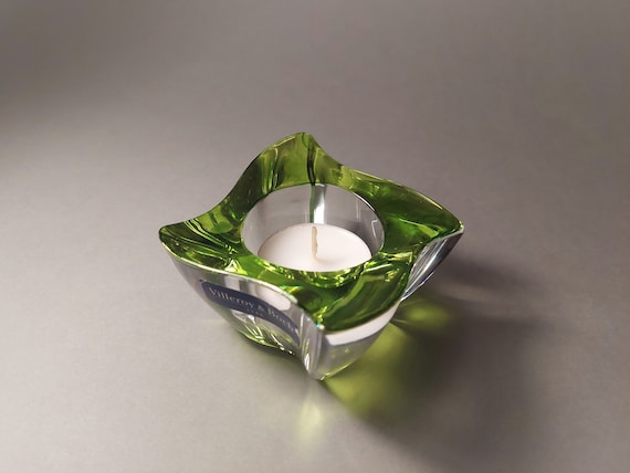 Green glass tea light cheap holders