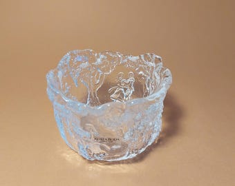 Kosta Boda ガラスボウル 北欧 アートガラス サイン入り スウェーデン コスタボダ花瓶、ガラスボウルコスタ、ケルエンマンボウル