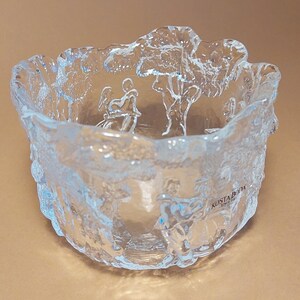 Kosta Boda Rhapsody Art Glass Bowl, Dancing Couple, Design Kjell Engman, Swedish Wedding Decor W4''xH3''(7.7cm x 10cm) image 3