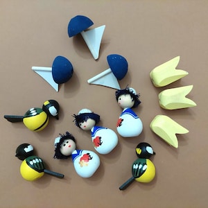 Handgemaakte houten adventsset: Zweedse volkskunstornamenten