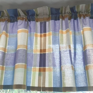 Vintage Cafe Vorhänge; Baumwollvorhänge; Karovorhänge; Mehrfarbige karierte Vorhänge; Baumwoll-Panels; Küchenvorhang; Wohndekor
