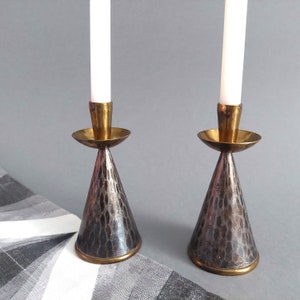 LJUSSTAKAR Bror Stake cone shape candlesticks brass/forged BS; Vintage 2 pcs candle sticks brass, forged H 4 1/16'' x Dia.1 7/8''