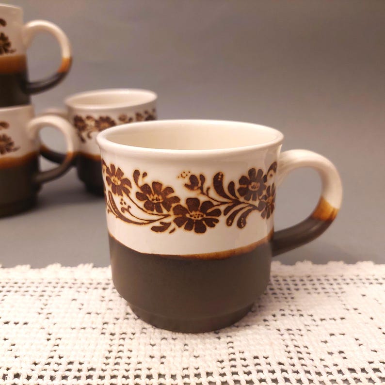 Vintage Bilton's England Ceramic Coffee/tea Mugs 250ml: Set of 4, White ...