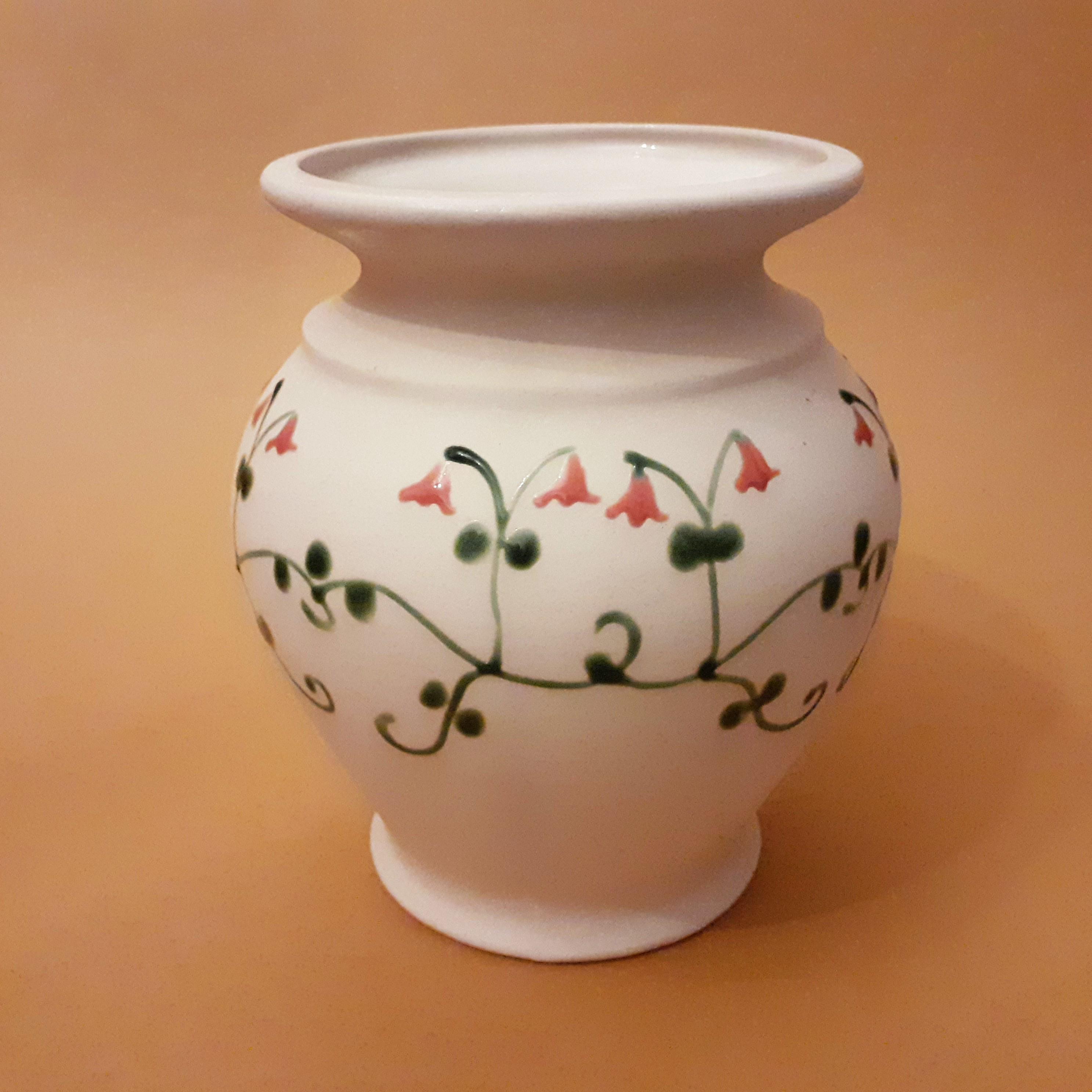 Vintage Gabriel Sweden Stoneware Vase, With Linnea Smaland Floral