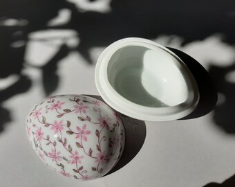 ヴィンテージ ベリフ磁器製卵型小物入れ：花柄陶器装飾 - Etsy 日本