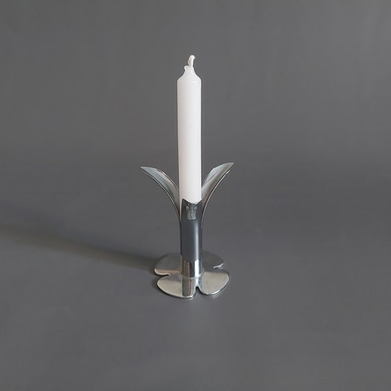 heriter チュールジレ Chrom Metal Small Candleholder J.L.H.; Vintage Metal Small