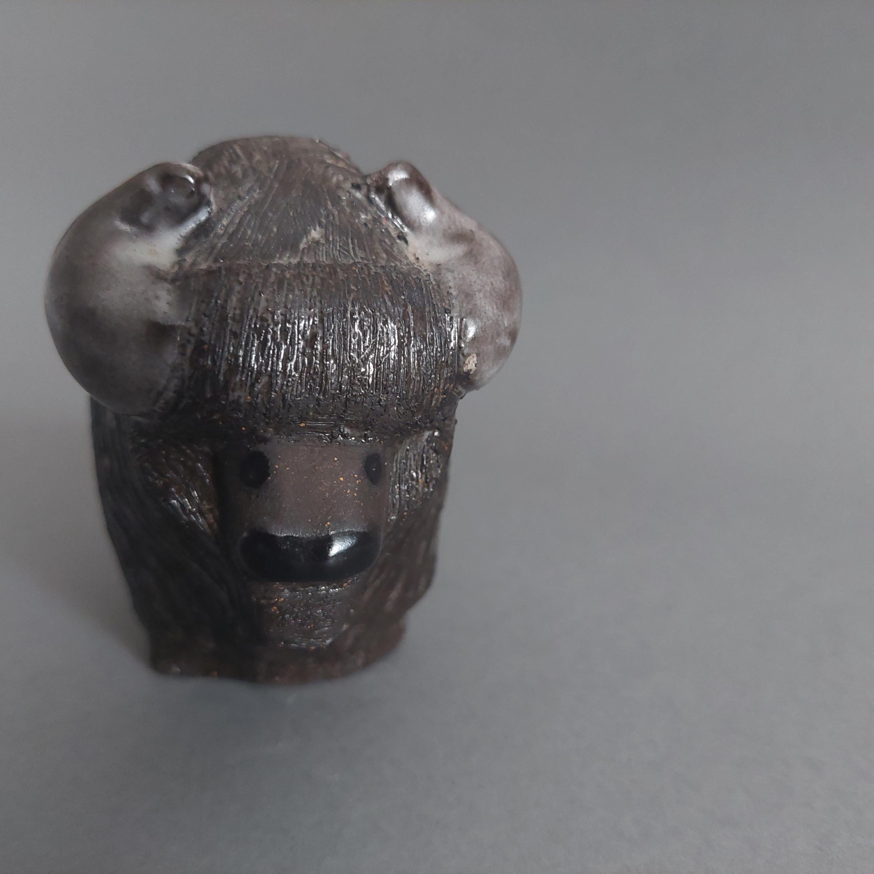 Vintage Upsala Ekeby Pottery Bison Figurine, Goran Andersson